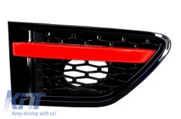 Central Grille and Side Vents Assembly suitable for Land Range Rover Sport L320 Facelift (2010-2013) Autobiography Look Black Red Edition-image-6006752