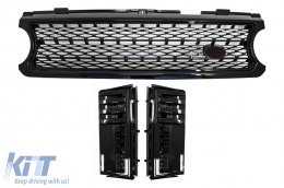 Central Grille and Side Vents Assembly suitable for Land Range Rover Vogue III L322 (2006-2009) All Black Autobiography Supercharged Edition - CORRFGA02AB