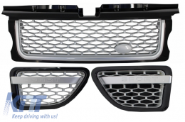 image-28-Central Grille and Side Vents Assembly suitable for Land Range Rover Sport L320 (2005-2008) Autobiography Look Black Silver Edition