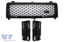 Central Grille and Side Vents Assembly suitable for Land Range Rover Vogue III L322 (2002-2005) All Black Autobiography Supercharged Edition - COFGRR02NB