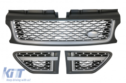 Central Grille and Side Vents Assembly suitable for Range Rover Sport Facelift (2009-2013) L320 Autobiography Look FULL Silver Edition - RRFGA01FSS