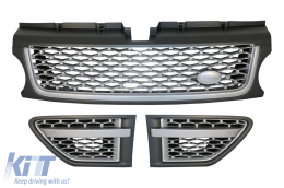 Central Grille and Side Vents Assembly suitable for Range Rover Sport Facelift (2009-2013) L320 Autobiography Look FULL Silver Edition