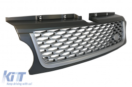 Central Grille and Side Vents Assembly suitable for Range Rover Sport Facelift (2009-2013) L320 Autobiography Look FULL Silver Edition-image-6083932