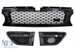 Central Grille and Side Vents Assembly suitable for Land Range Rover Sport L320 Facelift (2009-2013) Autobiography Look All Black Edition - RRFGA01FBBB