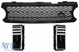 Central Grille and Side Vents suitable for Land Range Rover Vogue III L322 (2006-2009) Black Grey Autobiography Supercharged Edition - COFGRR02BG
