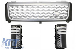 Central Grille and Side Vents suitable for Land Range Rover Vogue III L322 (2002-2005) Silver Autobiography Supercharged Edition - COFGRR02NGS