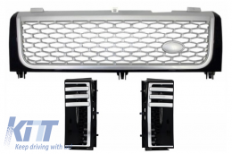 Central Grille Black-Silver Side Vents Black suitable for Land Range Rover Vogue III L322 (2002-2005) Autobiography Supercharged Edition - COFGRR02NBSBB