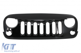Central Grille Front Grille suitable for JEEP Wrangler / Rubicon JK (2007-2017) Angry Bird Design Piano Black-image-6000304