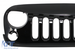 Central Grille Front Grille suitable for JEEP Wrangler / Rubicon JK (2007-2017) Angry Bird Design Piano Black-image-6000306