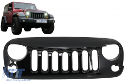 Central Grille Front Grille suitable for JEEP Wrangler / Rubicon JK (2007-2017) Angry Bird Design Piano Black-image-6000308