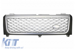 Central Grille suitable for Land Range Rover Vogue III L322 (2002-2005) Grey-Silver Autobiography Supercharged Edition - FGRR02NGS