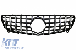 Central Grille suitable for Mercedes A-Class W176 Facelift (09.2015-2018) A45 GT-R Panamericana Design Black Chrome - FGMBW176FGTR