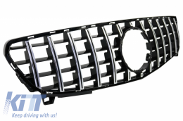 Central Grille suitable for Mercedes A-Class W176 Facelift (09.2015-2018) A45 GT-R Panamericana Design Black Chrome-image-6037905