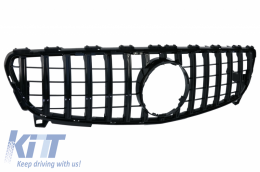 Central Grille suitable for Mercedes A-Class W176 Facelift (09.2015-2018) A45 GT-R Panamericana Design All Black-image-6042707