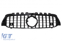 Central Grille suitable for Mercedes A-Class W177 Hatchback V177 Sedan (04.2018-2022) GT-R Panamericana Design Black - FGMBW177FGTRNBCN