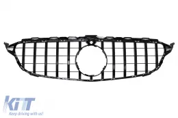 image-75-Central Grille suitable for Mercedes C-Class W205 S205 C205 (2014-2018) GT-R Panamericana Design Black With 360 Camera