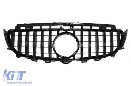 Central Grille suitable for Mercedes E-Class W213 S213 C238 A238 (2016-2019) GT-R Panamericana Design Black