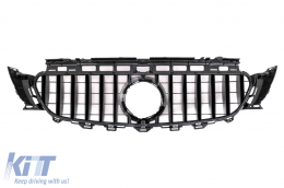 Central Grille suitable for Mercedes E-Class W213 S213 C238 A238 (2016-2019) GT-R Panamericana Design Black-image-6057422