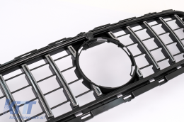Central Grille suitable for Mercedes E-Class Facelift W213 S213 C238 A238 Sport Line (2020-Up) GT-R Panamericana Design Chrome-image-6079072