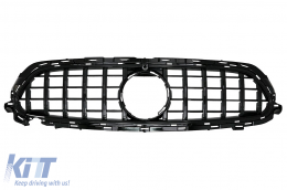 Central Grille suitable for Mercedes E-Class Facelift W213 S213 C238 A238 Sport Line (2020-Up) GT-R Panamericana Design Black