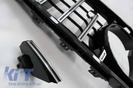 Central Grille suitable for Mercedes S-class Coupe C217 Facelift (2018-up) Cabrio A217 Facelift (2018-up) GT-R Panamericana Design Chrome-image-6064357