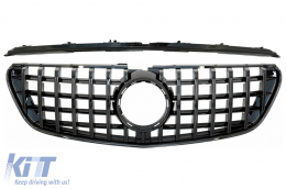 Central Grille suitable for Mercedes V-Class W447 (2014-03.2019) GT R Panamericana Design All Black - FGMBW447BGCP