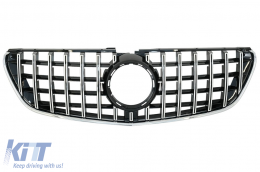 Central Grille suitable for Mercedes V-Class W447 (2014-03.2019) GT R Panamericana Design Black Chrome - FGMBW447CGCP