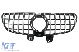 Central Grille suitable for Mercedes V-Class W447 Facelift (2020-Up) GT R Panamericana Design Black Chrome - FGMBW447FGTR