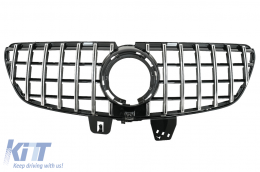 Central Grille suitable for Mercedes V-Class W447 Facelift (2020-Up) GT R Panamericana Design Black Chrome