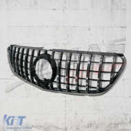 Central Grille suitable for Mercedes V-Class W447 (2014-03.2019) GT R Panamericana Design Black Chrome - FGMBW447CGCPTL