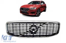 image-46-Central Grille suitable for Volvo XC60 II (2017-2021) Glossy Black
