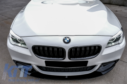 Central Grilles Kidney Grilles suitable for BMW 5 Series F10 F11 (2010-2017) Double Stripe M Design Piano Black-image-6066007