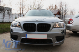 Central Grilles Kidney Grilles suitable for BMW X1 E84 (2009-2014) Piano Black Double Stripe Design-image-6053663