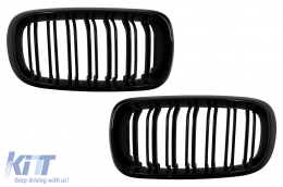 Central Grilles Kidney suitable for BMW X5 F15 X6 F16 (2014-2018) X5M X6M Double Stripe Design M-Package Sport - FGBMF16DPB