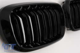 Central Grilles Kidney suitable for BMW X5 F15 X6 F16 (2014-2018) X5M X6M Double Stripe Design M-Package Sport-image-6095970