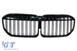 Central Kidney Grille suitable for BMW 7 Series G11 G12 LCI (2020-up) Double Stripe M Design Piano Black - FGBMG12LCIDPB