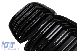 Central Kidney Grille suitable for BMW X7 G07 (2018-2022) Double Stripe Piano Black-image-6259742