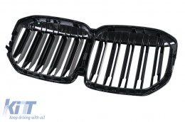 Central Kidney Grille suitable for BMW X7 G07 (2018-2022) Double Stripe Piano Black-image-6259746