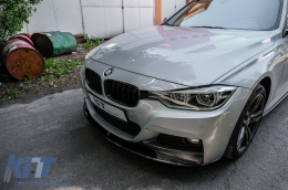 Central Kidney Grilles suitable for BMW 3 Series F30 F31 (2011-2019) Double Stripe M Design Piano Black-image-6072520