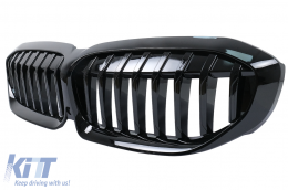 Central Kidney Grilles suitable for BMW 3 Series G20 Sedan G21 Touring (2019-2022) Piano Black-image-6111210