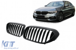 Central Kidney Grilles suitable for BMW 5 Series G30 G31 Sedan Touring (2017-2020) Piano Black - FGBMG30NFL