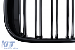 Central Kidney Grilles suitable for BMW X3 G01 (11.2017-2021) X4 G02 (02.2018-2021) Double Stripe Piano Black-image-6239301