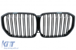 Central Kidney Grilles suitable for BMW X5 G05 (2018-2022) Double Stripe M Design Piano Black - FGBMG05DPB