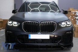 Central Kidney Grilles suitable for BMW X5 G05 (2018-up) Double Stripe M Design Piano Black - FGBMG05LD