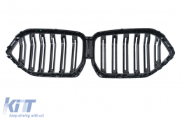 Central Kidney Grilles suitable for BMW X6 G06 (2019-2022) Double Stripe Piano Black-image-6259849