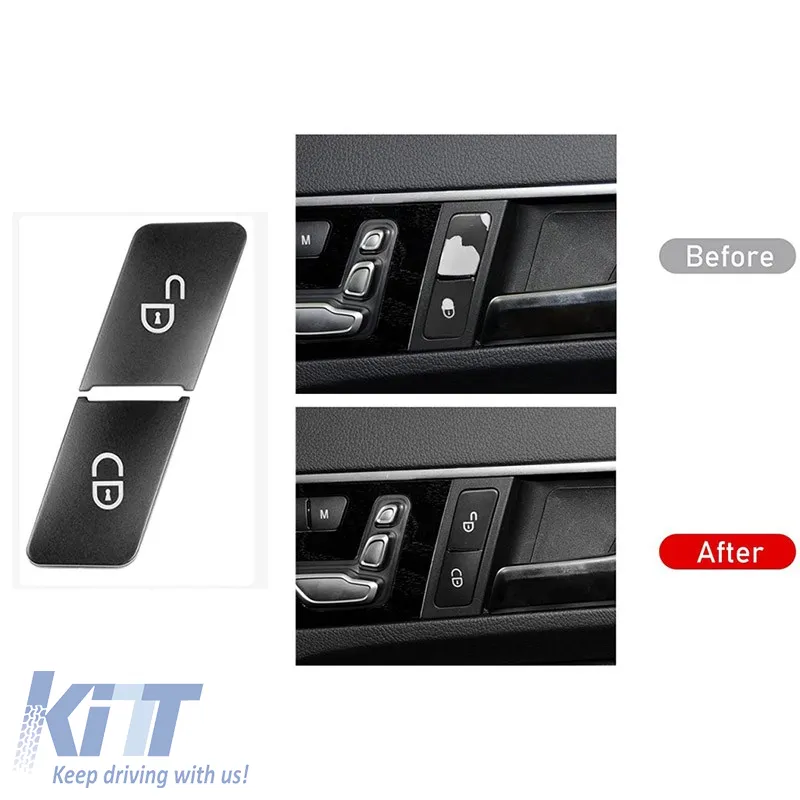 Central Lock Switch Button Cover suitable for Mercedes-Benz W176 / W246 / W204 / W117 / W218 / W212 / X166 / X204 / W166 / X167 2 Pcs