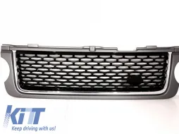 image-13-centralna maska/gril pogodna za Land Range Rover Vogue III L322 (2010-2012) siva crna autobiografija Supercharged Edition