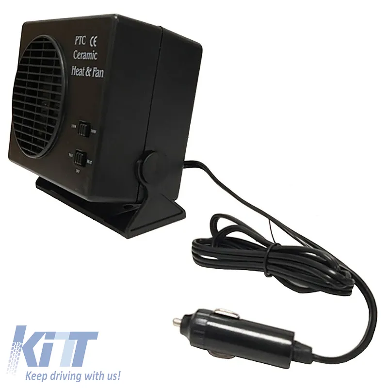 Ceramic Air Heater Plug In Lighter 12 Volt 150-300 Watt Black