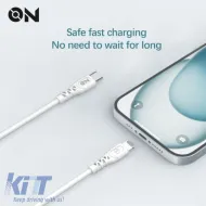 Charge Cable Type-C to Lightning White 1m ON Mobile Accessories 1 Piece-image-6322765