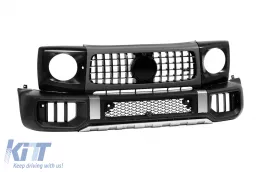 Chrom-Frontstoßstangenkit Typ W465 geeignet für Mercedes G-Klasse W464 nach 2018 mit PDC, Kühlergrill, Scheinwerfereinfassungen, Kotflügelverbreiterungen-image-6164043